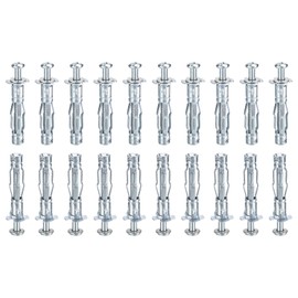 DTGN M4x38mm Hollow Wall Anchors - 20 Pack - Good for Hollow Wall Plaster Walls - Carbon Steel Hollow Drywall Anchors Screws, Silver