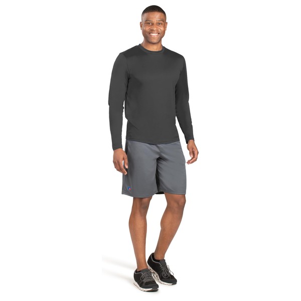 Russell Athletic Men's Long Sleeve Performance Tee, Stealth, Large