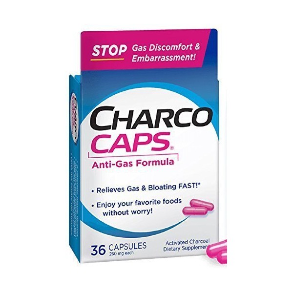 Charcocaps Anti-gas Dietary Supplement Formula 36 Capsules by Charcocaps