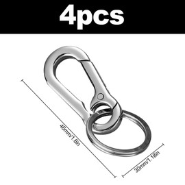 Rumyve 4 Pcs Metal Carabiner Clip Keychains - Rotating Clip Key Rings for Hiking, Camping, and Everyday Use - Unisex Key Holders for Cars