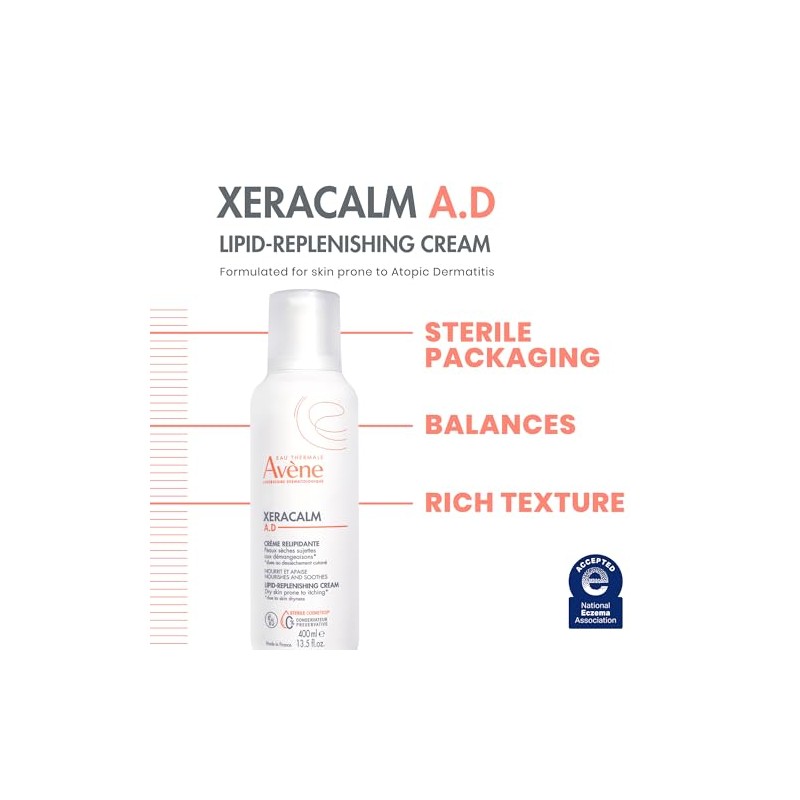Avene Xeracalm A.D Crema Relipidizante, Piel Seca, 400ml