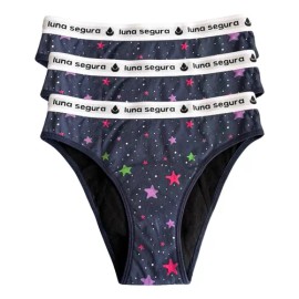 Luna Segura Calzones Menstruales Niña Super Absorbente Pack3                                                                                          