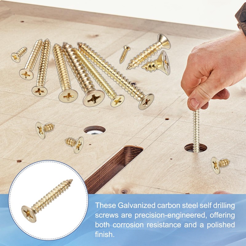 sourcing map 50Pcs ST4 x 25mm Pan Head Self Tapping