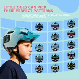 Kids Bike Helmet for Boys Girls: Helmets for Children and Adolescents 5-14 Years Old，64-Pattern LED Light Adjustable Kid Helmet Multi-Sport Protection
