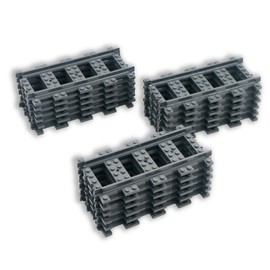 Train Track 18 Pieces Set Straight Tracks City Roads Building Toys Compatible with Major Brands