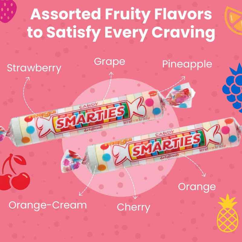 Smarties Candy Mega Rolls - Gluten & Vegan Free -