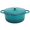 MegaChef 6.35 Qt Round Enameled Cast Iron Dutch Oven Self