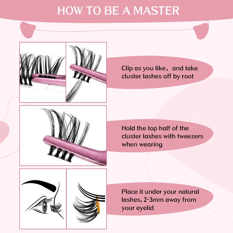 Cluster Eyelashes, Pack of 72 Individual Eyelashes, Eyelash Clusters, DIY