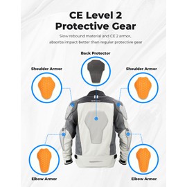 KEMIMOTO Motorcycle Jacket Men with CE 2 Armored All Protection Jacket All Season Motorbiker Jacket Windproof