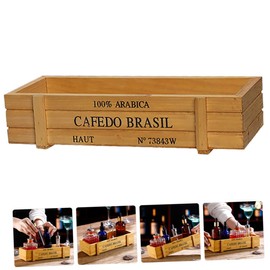 PRETYZOOM Box Bitters Bottle Storage Box Storage Bins Portable Trash Can Vintage Decor Wood Compartment Bin Hand Decor Food Container Shelf DIY Wine Tool Holder Wooden Desktop Tray