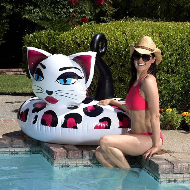 Poolmaster 48 Inch Kitty Pool Float Durable Vinyl Cat Inner