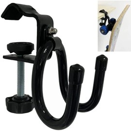 AUXPhome Desk Store Clamp-On Skateboard Holder Skateboard Hooks Skateboard Hanger,Stand Clamp Hook Under Desk Space Save Mount for Headphone, Backpacks, Longboard, Mini Cruiser and More