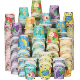 Skyley 600 Pack 3 oz Small Paper Cups Disposable Bathroom Cups Kids Mouthwash Mini Cold Beverage Drinking mugs for Party Home and Office Water Coolers (Fruit Style)
