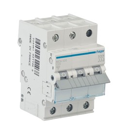 Hager MCN320 Biconnect Circuit Breaker Clamping System Three-Current (3P), Characteristics C up to 20 Ampère, 6kA Short Circuit Resistance