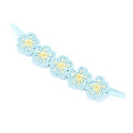 Peppercorn Kids Little Girls Artisan Knit Flower Headband (Sky Blue) x1