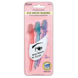 Annie Eyebrow Razor Set 3ct Asst Color