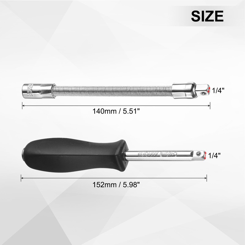 sourcing map 1/4" Drive Spinner Handle Chrome Vanadium Steel Drive