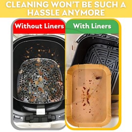 Hydro| Air Fryer Liners -200 Pcs Airfryer Paper Liners for AF300UK AF400UK, Air Fryer Liners Disposable Ninja Air Fryer Liners, Compatible with Ninja, Salter, Tower and Other Dual Zone Air Fryer