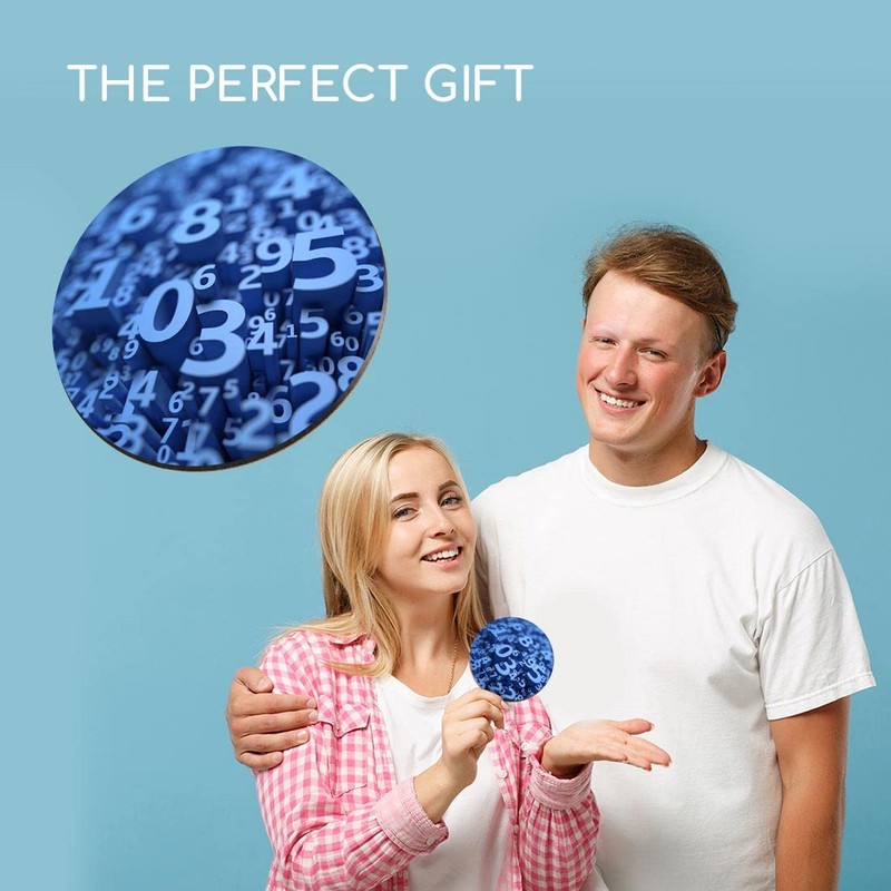 1 x Round Coaster - Blue Number Art Maths Physics