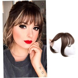 Adornos para el cabello con clip, postizos con corona recta, tupé marrón claro de 25 cm para una pérdida de cabello leve, cubierta volumen, gris