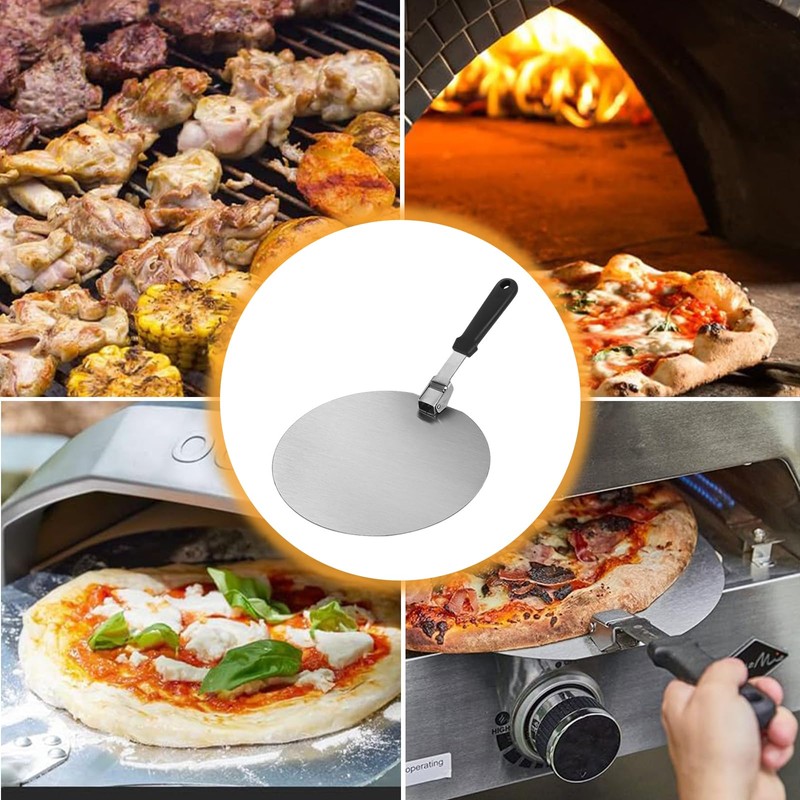 Pizza Peel, 10 Inch Round Pizza Paddle Metal Steel Spatula