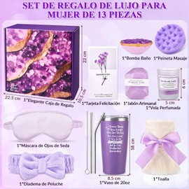 Regalos para Mujeres, 12PCS Paquete de Cuidado Personal para Mujer, Caja Regalo de Bath SPA para Mujer, Sets para Baño y Cuerpo Relajante, Regalos Cumpleaños Para El Día De La Mamá, Velas Aromaticas