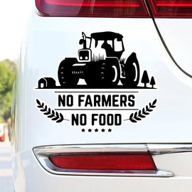 2pcs No Farmers No Food Car Stickers, 5.91"x4.92", Waterproof Vinyl Decal for Car, Truck, Ideal for Car Bumpers, Spreads The Message of Farmers' Importance | #DS108