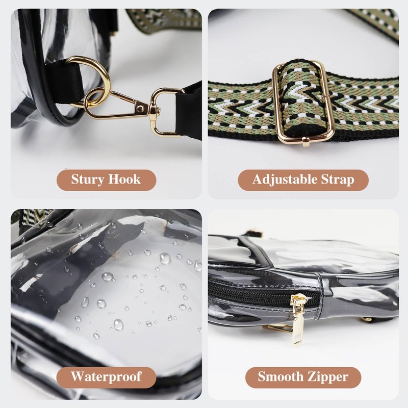AdiStylinno Clear Sling Bag, PVC Crossbody Bag, Waterproof Shoulder Bags