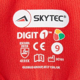 Skytec Digit 1 Large Work Safety Glove - Red/Black (1 Pair)