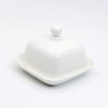 NAGU Mini Square Butter Dish with Lid, White Procelain Domed