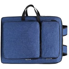 A3 Art Portfolio Case Folder Waterproof Canvas Artwork Storage Portable Drawing Board Backpack Artist Portfolio Carrying Tote Bag Large Drawing Painting Pads Case Artist Organizer for Women Men,Navy