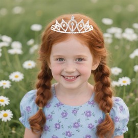 IAXSEE 10 Pcs Silver Metal Glitter Sparkly Rhinestone Crown Headbands Wedding Prom Birthday Party Princess Hair Tiaras Clasps Accessories for Brides Women Girls Teens