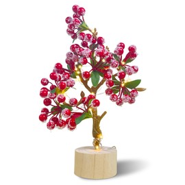 Artificial Red Berry Christmas Tree, Fake Red Berries for Living Room Bedroom Christmas Home Gifts House Decor (Red)