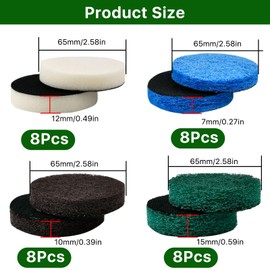 Boocalny 32pcs Electric Cleaning Brush Pad Set, 8 Foam Pads 8 Kitchen Mats 8 Performance Pads 8 Microfibre Pads, Power Scrubber Scour Replacement Pads fit for Dremel Versa Cleaning Brush