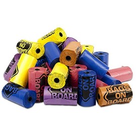 Bags on Board Strong, Leak Proof Dog Poo Pick-up Bags, Rainbow, 60 rolls (14 bags in each roll)