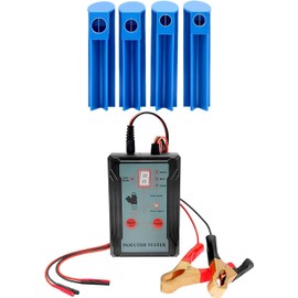 ZKTOOL Car Injector Tester, 12V Injector Tester, Fuel Injector Cleaning Tool, 8 Pulse Modes, Comes with 4 Injector Adapter Tools