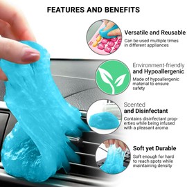 ULTRICS Tastatur Reinigungsgel, Umweltfreundlichem Wiederverwendbarer Staubreiniger Ideal für Laptop PC Tastaturen Auto Entlüftungsöffnungen Kameras Drucker Taschenrechner Fernbedienung Mobile