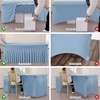 2 Pack Dusty Blue Spandex Fitted Tablecloths for 6 Foot