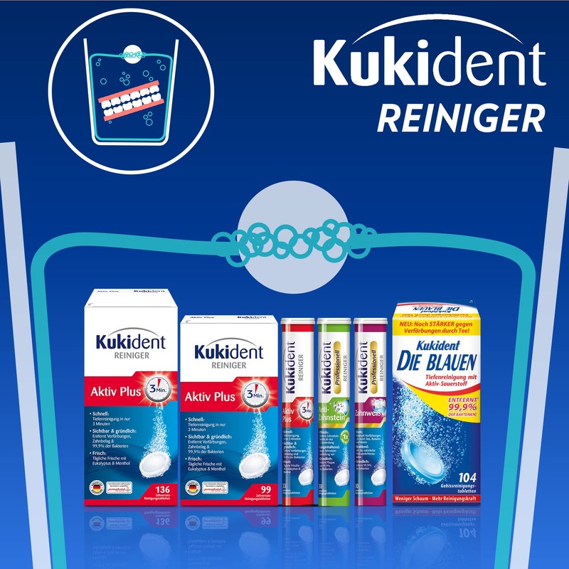 Kukident Professional anti-tartar - 3 x 30 denture cleaning tablets