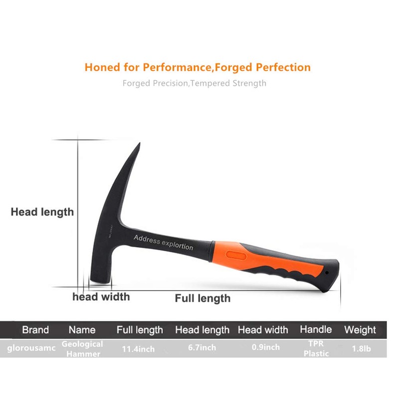 Rock Pick - 28 oz Geological Hammer with Pointed Tip-Masonry