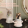 FantasyPalette Rotating Slim Makeup Brush Holder with Clear Dustproof Cover