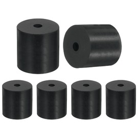sourcing map 6 Pcs Multi Purpose Rubber Spacer, 0.5" OD x 2" ID x 2" Thickness Anti-Vibration Isolation Rubber Bushings Grommets Spacers Washers for Home Cars Boat Accessories (Black)