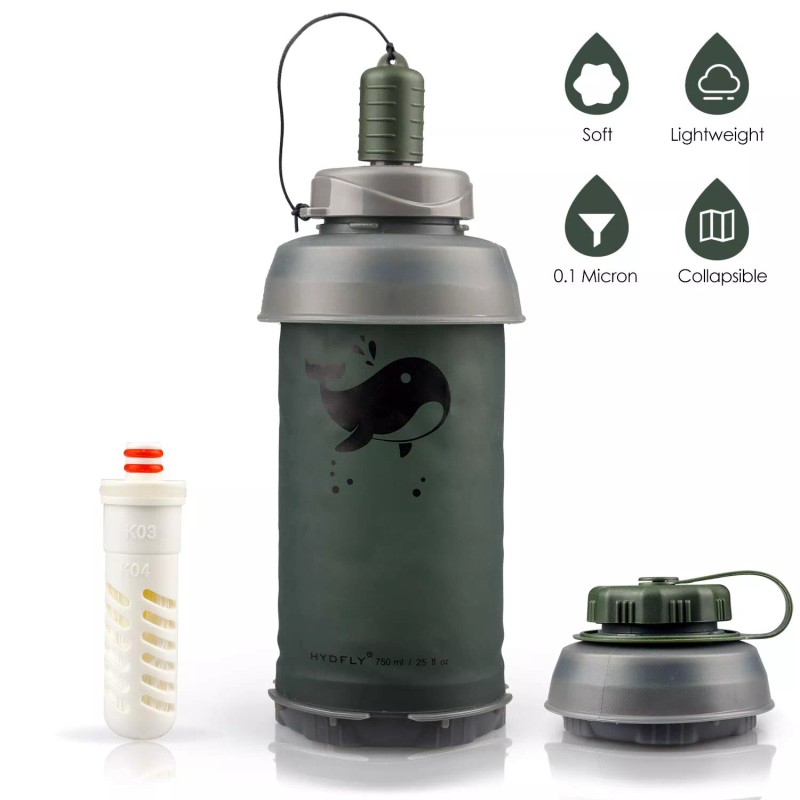 SimPure Water Purifier Bottle Filter Bottle w/Straw,Reusab