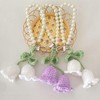 YSSZAM Creative Pearl Chain Keyring With Knitted Flower Pendant Knitted