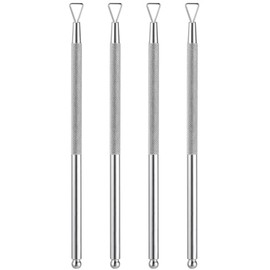 Uonlytech Juego de 4 Herramientas Triangulares para Limpiar Cutículas Y Uñas, con Cuchara Empujadora Triangular, Limpiador de Uñas, Alicate para Cutíc