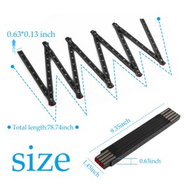 78.74 Inch Oil Tank Measuring Stick,Foldable Wooden Fuel Tank Measuring Stick with 2 Type Clear Level Mark,Universal 10 Fold Oil Dipstick for Accurate Oils Level Readings