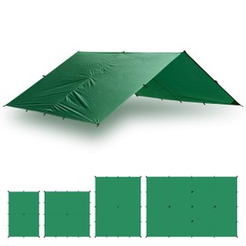 Aqua Quest Guide Tarp - 100% Waterproof Ultralight Ripstop SIL Nylon Backpacking Rain Fly - 10x7 Green
