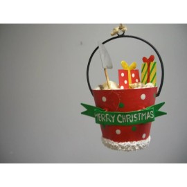 Unbranded Tropical Sand Beach Pail Shovel Gifts Shells Merry Christmas Ornament NWT