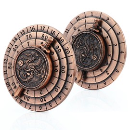 Haxtec Spinner Dice 7-in-1 Metal DND Dice Set Unique Dice Spinner Antique Copper Rotate Metal D&D Dice for Dungeons and Dragons DND Gifts MTG RPG Role Playing Gaming Dice