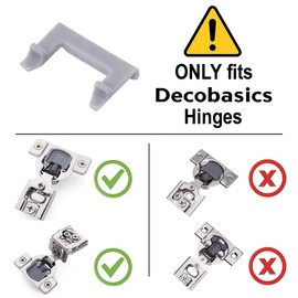 (Decobasics ONLY) Cabinet Restrictor Clips (50 Pack)- 86° Degree Angle Cabinet Door Hinge Restrictor Clip for Soft Close Hinge-90° Opening Kitchen Soft Close Cabinet Hinges Restraints Restriction Clip
